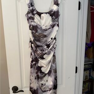 London Times  Floral Dress - Black and Cream